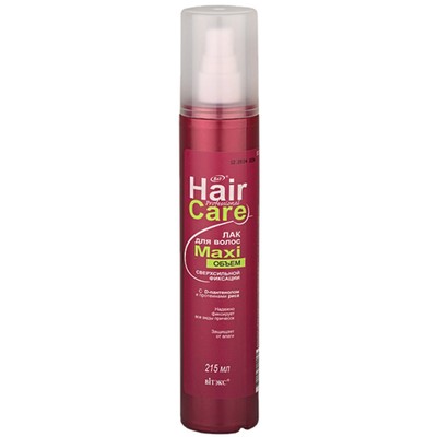 Витэкс Hair Care ЛАК для волос МАXIобъём сверхсильной фиксации с D-пантенолом и протеинами риса 215мл
