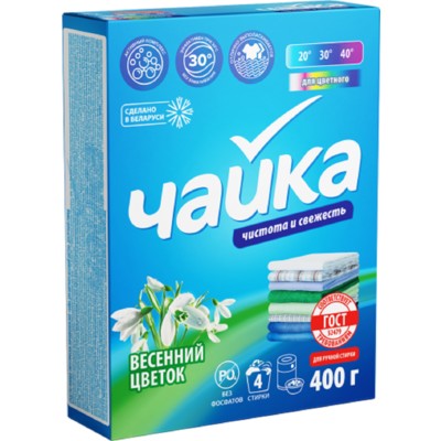 Сонца Чайка Стиральный порошок 0.4 кг ручная стирка для цветного Весенний цветок