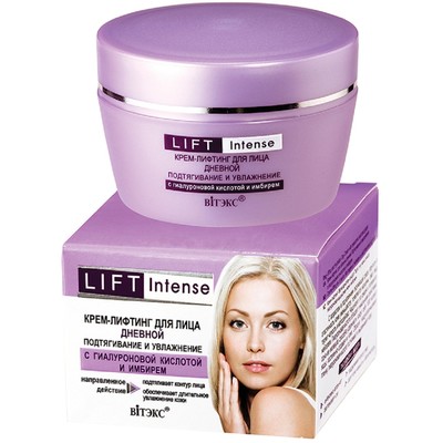 Витэкс Lift Intense Крем – лифтинг для лица дневной Подтягивание и Увлажнение с гиалуроновой кислотой и имбирем 45мл