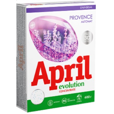 Сонца April Стиральный порошок универсальный Evolution 3D Автомат PROVENCE 400г