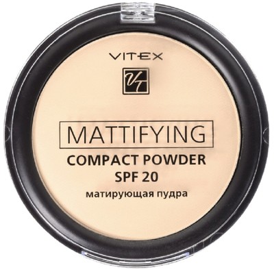 Витэкс Пудра для лица компактная матирующая Mattifying compact powder SPF20 тон 02 Natural beige
