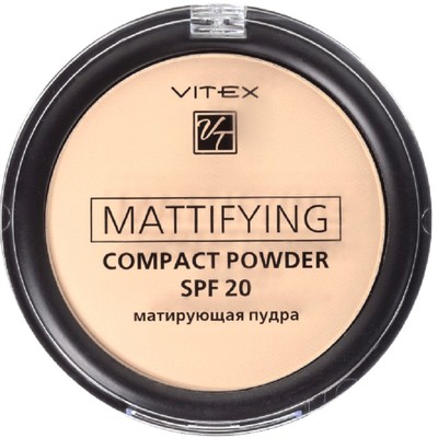 Витэкс Пудра для лица компактная матирующая Mattifying compact powder SPF20 тон 03 Soft beige