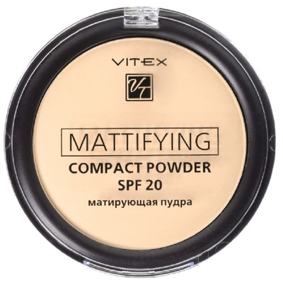 Витэкс Пудра для лица компактная матирующая Mattifying compact powder SPF20 тон 04 Sand beige