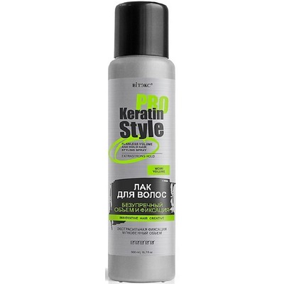 Витэкс KERATIN PRO Style  Лак для волос Безупречный объем и фиксация 500 мл (сменный блок без распылителя)