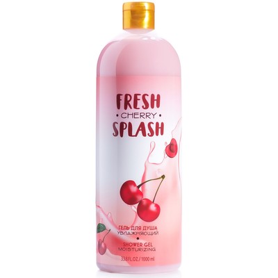 BIO WORLD FRESH SPLASH Гель для душа Увлажняющий "Аромат вишни", 1000 мл