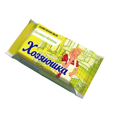 Гомельский жировой комбинат ХОЗЯЮШКА  Мыло хозяйственное твердое 65% ЛИМОННАЯ СВЕЖЕСТЬ  для стирки и удаления пятен  180г