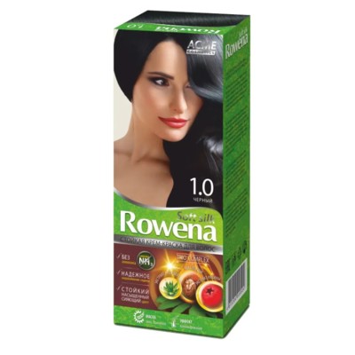 Рябина Rowena  Soft Silk Стойкая крем-краска для волос тон 1.0 черный