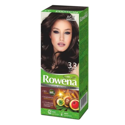 Рябина Rowena  Soft Silk Стойкая крем-краска для волос тон 3.3 горький шоколад