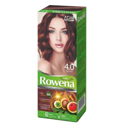 Рябина Rowena  Soft Silk Стойкая крем-краска для волос тон 4.0 каштан