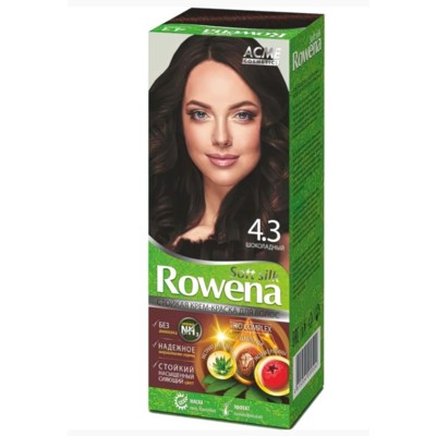 Рябина Rowena  Soft Silk Стойкая крем-краска для волос тон 4.3 шоколад