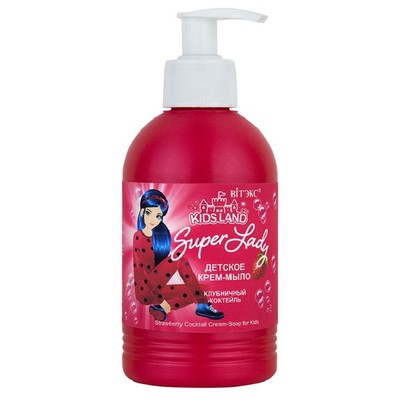 Витэкс KIDSLAND Super Lady Крем-мыло детское КЛУБНИЧНЫЙ КОКТЕЛЬ 300мл