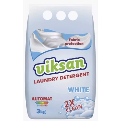 ВИКСАН VIKSAN Стиральный порошок 2X CLEAN WHITE автомат, 3 кг