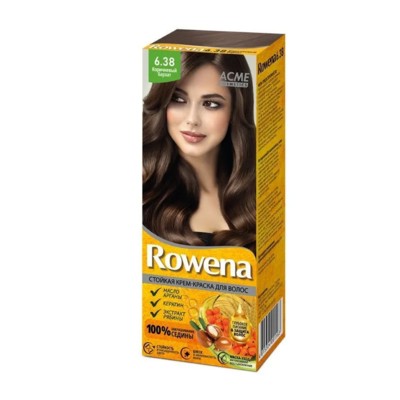 Рябина Rowena Стойкая крем-краска для волос тон 6.38 Коричневый