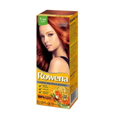 Рябина Rowena Стойкая крем-краска для волос тон 7.44 Тициан