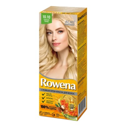 Рябина Rowena Стойкая крем-краска для волос, тон 10.10 Светлый блонд