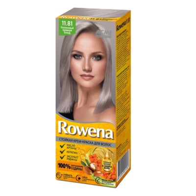 Рябина Rowena Стойкая крем-краска для волос тон 11.81 Платиновый премиум блонд