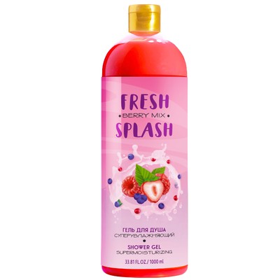 BIO WORLD FRESH SPLASH Гель для душа Суперувлажняющий "Аромат лесных ягод", 1000 мл