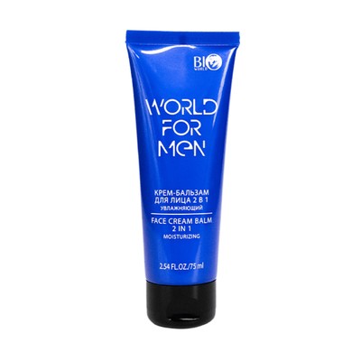 BIO WORLD FOR MEN Крем-бальзам для лица 2в1 Увлажняющий, 75 мл