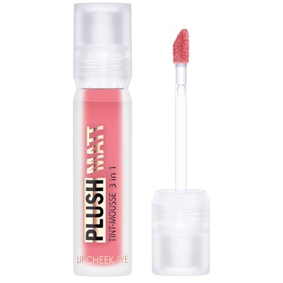 LUX visage PLUSH MATT Тинт-мусс 3 в 1 для губ, щек и век тон 303 Peachy Peach