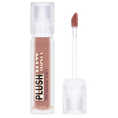 LUX visage PLUSH MATT Тинт-мусс 3 в 1 для губ, щек и век тон 304 Coffee Toffee